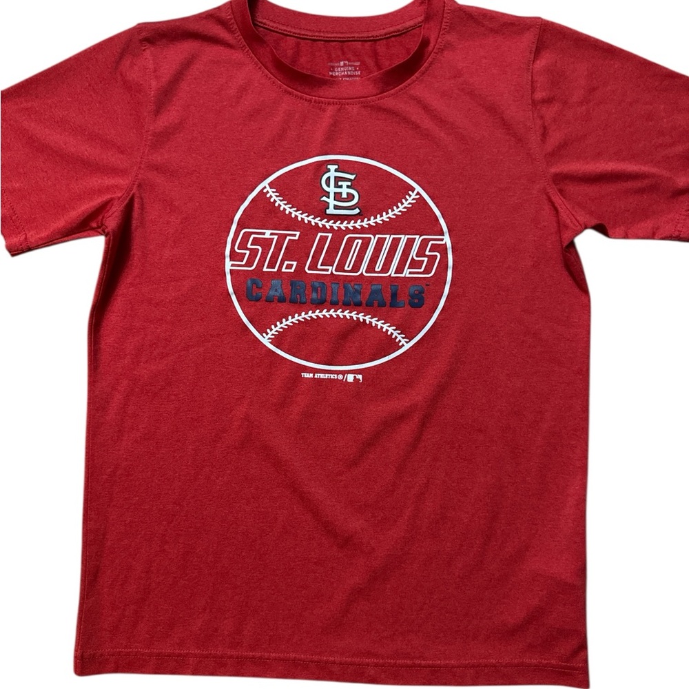 St Louis Cardinals Youth Boys Red T-Shirt Size Large 10-12 MLB Redbirds Birds